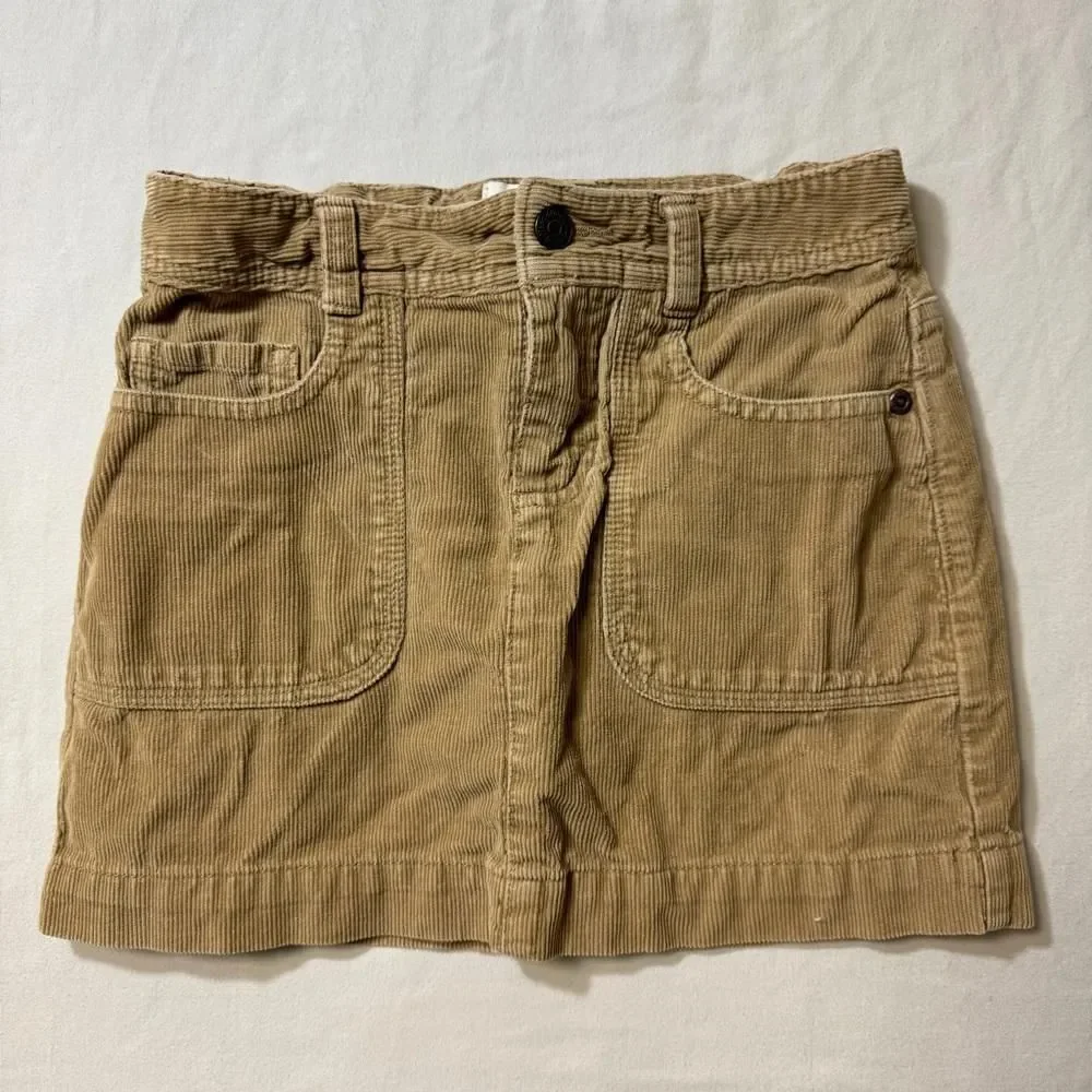 Tan Corduroy Skirt Girl’s 8 Old Navy Preppy Academia Winter Classic Adjustable